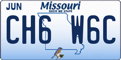MO license plate CH6W6C