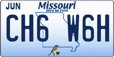 MO license plate CH6W6H