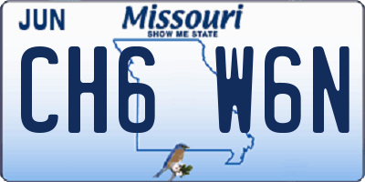 MO license plate CH6W6N