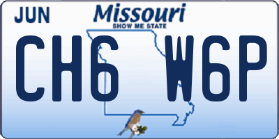 MO license plate CH6W6P