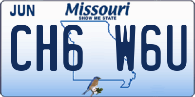 MO license plate CH6W6U
