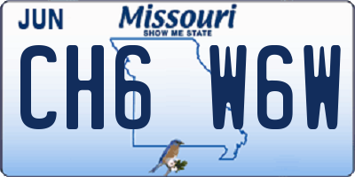 MO license plate CH6W6W