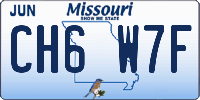MO license plate CH6W7F