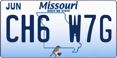MO license plate CH6W7G
