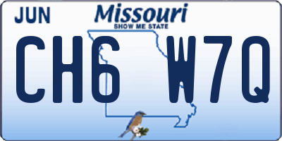 MO license plate CH6W7Q