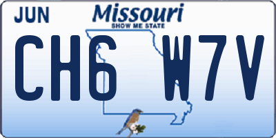 MO license plate CH6W7V