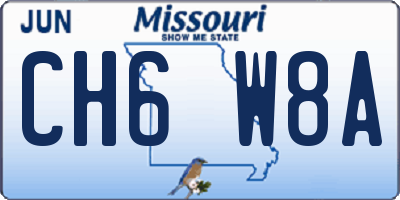 MO license plate CH6W8A