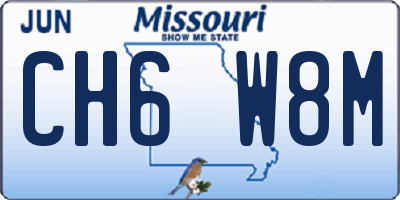 MO license plate CH6W8M