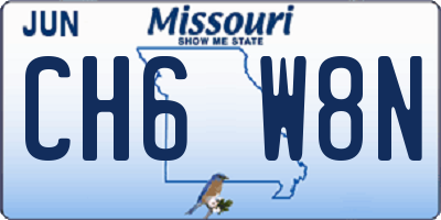 MO license plate CH6W8N