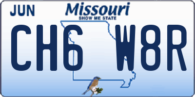 MO license plate CH6W8R