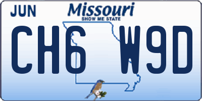 MO license plate CH6W9D