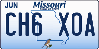 MO license plate CH6X0A