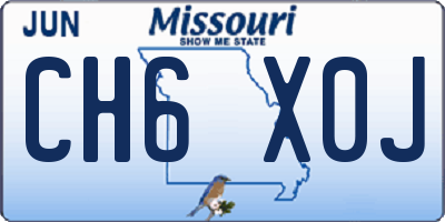 MO license plate CH6X0J