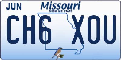 MO license plate CH6X0U
