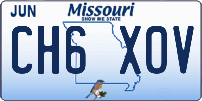 MO license plate CH6X0V