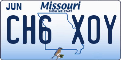 MO license plate CH6X0Y
