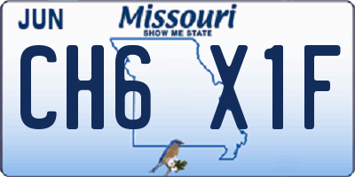 MO license plate CH6X1F