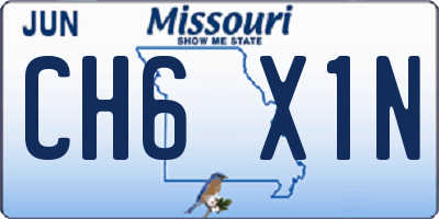 MO license plate CH6X1N