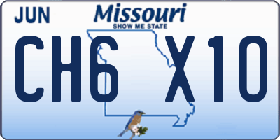 MO license plate CH6X1O