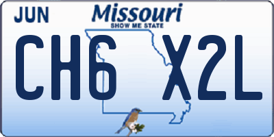 MO license plate CH6X2L