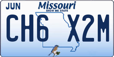 MO license plate CH6X2M