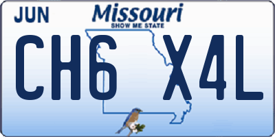 MO license plate CH6X4L