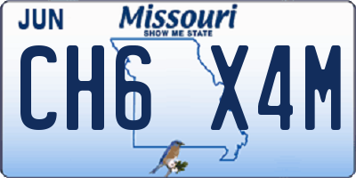 MO license plate CH6X4M