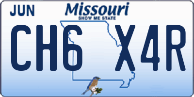MO license plate CH6X4R