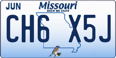 MO license plate CH6X5J
