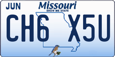 MO license plate CH6X5U