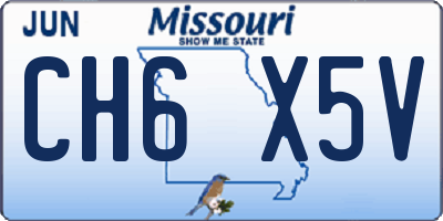 MO license plate CH6X5V
