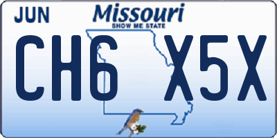 MO license plate CH6X5X