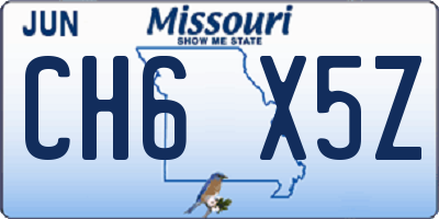 MO license plate CH6X5Z