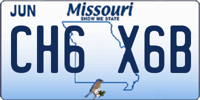 MO license plate CH6X6B