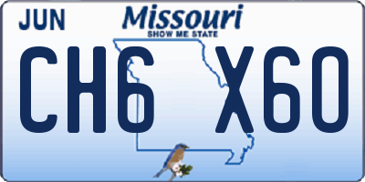 MO license plate CH6X6O