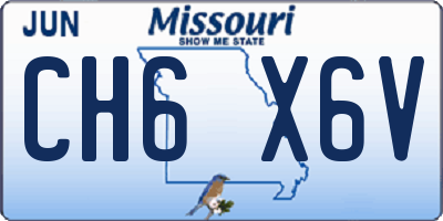 MO license plate CH6X6V