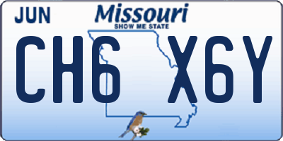 MO license plate CH6X6Y