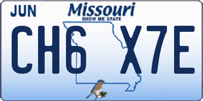 MO license plate CH6X7E