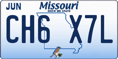 MO license plate CH6X7L