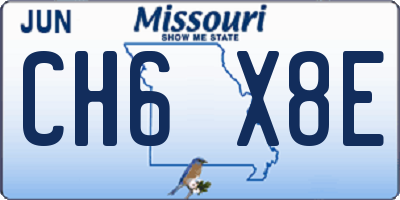 MO license plate CH6X8E