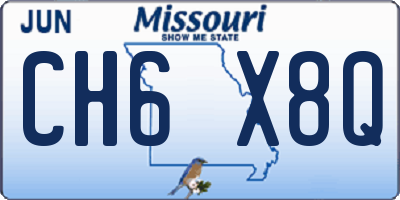 MO license plate CH6X8Q
