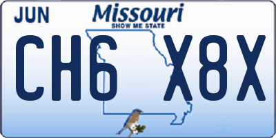 MO license plate CH6X8X