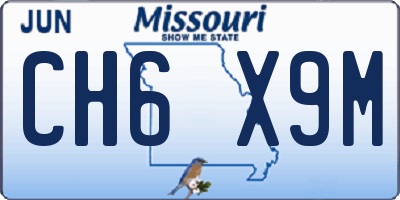 MO license plate CH6X9M