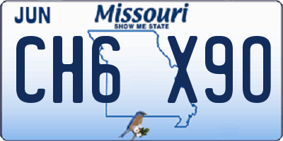 MO license plate CH6X9O