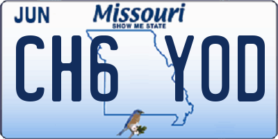 MO license plate CH6Y0D