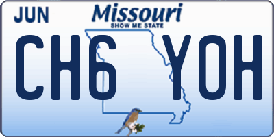 MO license plate CH6Y0H