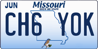MO license plate CH6Y0K