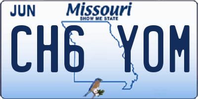MO license plate CH6Y0M