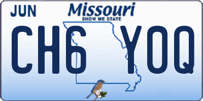 MO license plate CH6Y0Q