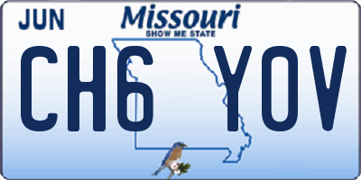 MO license plate CH6Y0V